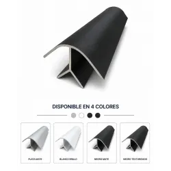 Perfil de aluminio de ángulo corto. NEGRO