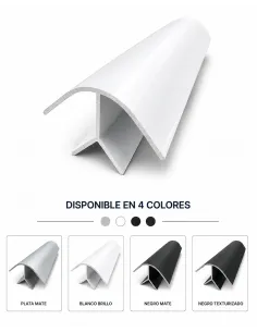 Perfil de aluminio de ángulo corto. BLANCO BRILLO 2