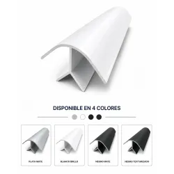 Perfil de aluminio de ángulo corto. BLANCO BRILLO