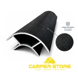 Perfil de aluminio. NEGRO TEXTURIZADO. Abierto ambos lados