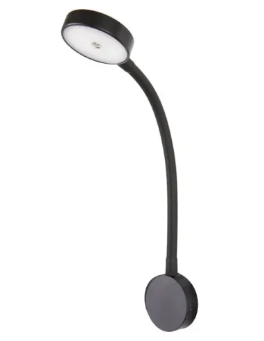 Flexo LED con toma USB C. Negro. 250 mm