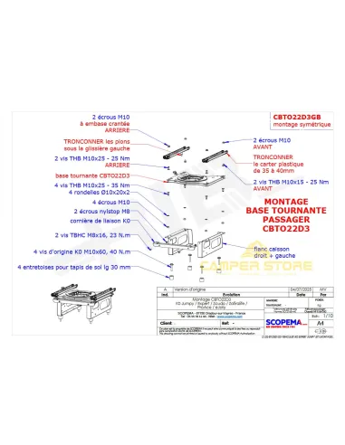 Base Giratoria Scopema para Jumpy, Expert, Traveller, Proace dsd 2016 - Copiloto