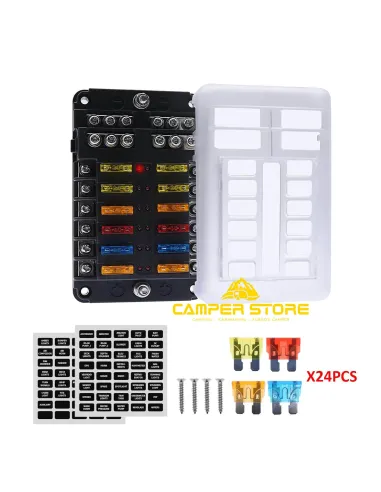 Caja Portafusibles. 12 unidades