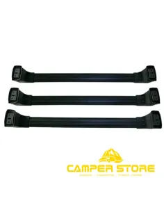Baca de techo de aluminio negra para VW T5 / T6 - 3 Piezas 2