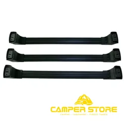 Baca de techo de aluminio negra para VW T5 / T6 - 3 Piezas