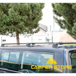 Baca de techo de aluminio negra para VW T5 / T6 - 3 Piezas