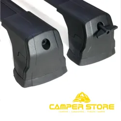 Baca de techo de aluminio negra para VW T5 / T6 - 2 Piezas