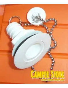Desagüe Recto de 19 mm con Tapón, para Ducha o Fregadero