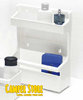 Estante de plástico con doble repisa, ideal para baños o cocinas