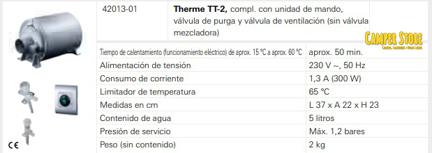 Boiler Truma Therme TT2 de 5L 230V 300W - Todo Campers